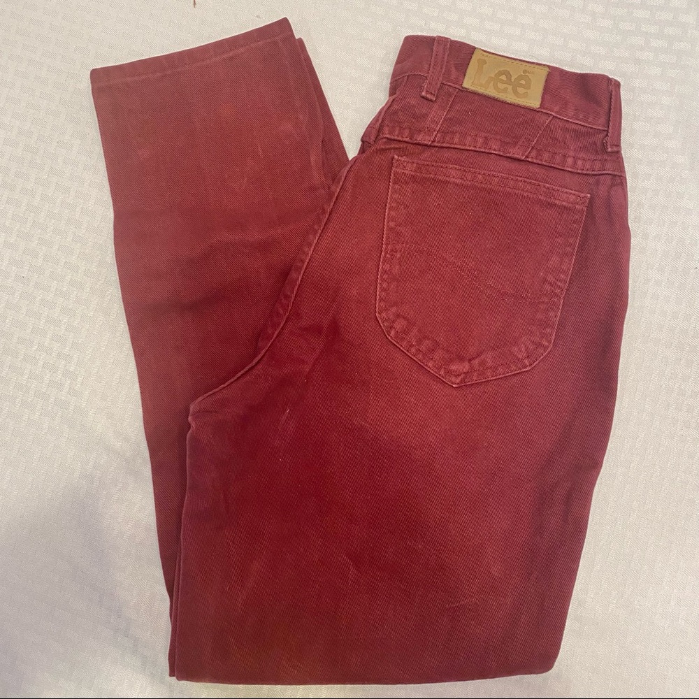 Vintage Lee jeans for women, maroon, excellent condition
